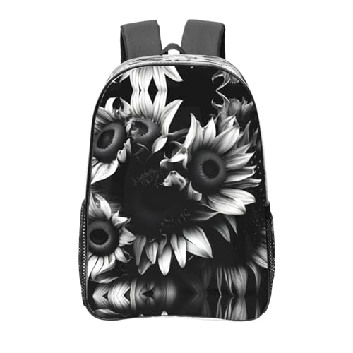 Sac à dos transparent à poches noir et blanc pour le travail et le sport