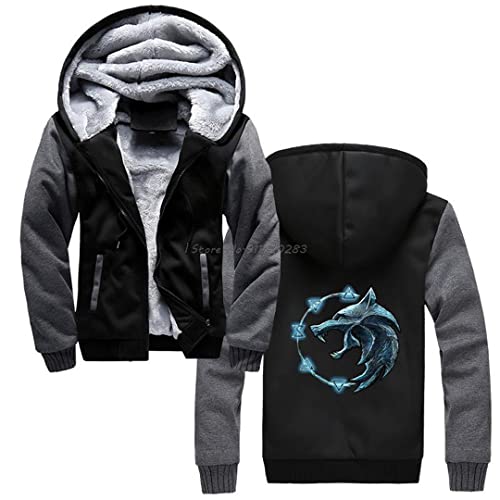 Sweat à capuche épais homme contre le froid veste grise foncée taille M