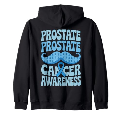 I Beat Prostate Men Groovy Prostate Cancer Awareness Tee Felpa con Cappuccio