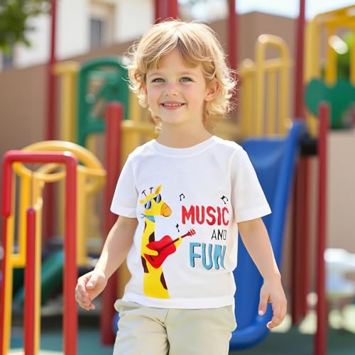 Image of DEEKEY Toddler Boys Shirts Short-Sleeve Little Kids t Shirts Boys' Tops, Tees & Shirts Graphic TEE Age for 2-7 Years 4-Pack