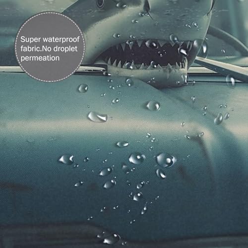 Rideau de douche requin voiture en polyester imperméable avec anneaux de fixation