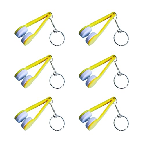 Herramienta más limpiador de gafas - 6 piezas Cleaner gafas | Gafas de sol de PVC Clip de limpieza más limpiador, goma de dactilares portátil con llavero, accesorios de limpieza