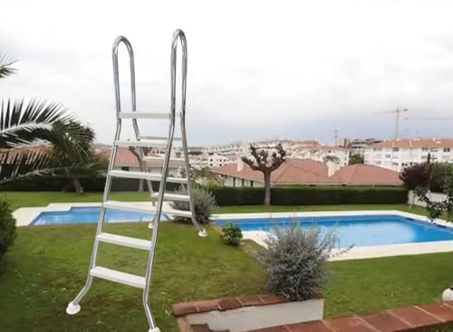 Escalera para piscina de 5 peldaños con marco acero inoxidable miniatura 2
