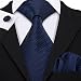 KAOROU Corros for hombres 100% Silk Jacquard Woven Navy Silk Cidas for hombres Fiesta de negocios Boda Pañera Corbata Corbata Set (Color : A, Size : One size)