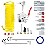 URPIZY Kit de 20 herramientas neumáticas para limpieza eficiente de conductos de aire acondicionado de coche, de aleación, con acoplamiento rápido, herramienta de reparación de mango en T, ideal para