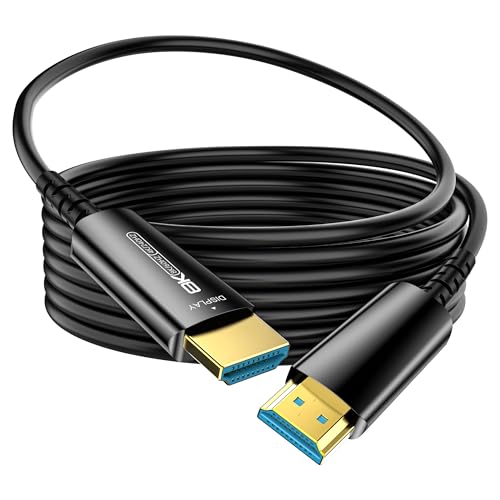 DGHUMEN Fiber Optic HDMI Cable 50 FT, 8K Thin HDMI 2.1 Cable, HDMI Cord 48Gbps Ultra High Speed, 8K@60Hz 4K@240Hz, Dynamic HDR, eARC, HDCP 2.2&2.3, 3D, Compatible for PS4/5/Xbox/TV//Monitor/Projector