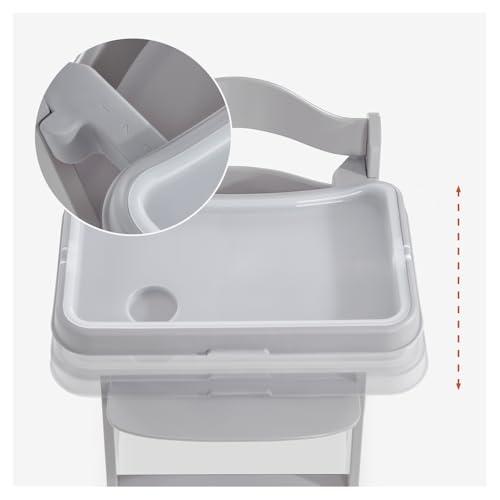 Hauck Alpha Tray, Grigio - Vassoio Pappa 3In1 Per Seggiolone Alpha+ E Beta+ - Con Riduttore Di Seduta, Bordo Rialzato E Portabicchiere - Regolabile In Profondità - Facile Da Pulire - 4