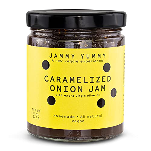 Caramelized Onion 8oz Spread - All Natural Onion Jam - Real Caramelized Onion - JAMMY YUMMY- Made with Onions, Sugar, Extra Virgin Olive Oil and Saltâ€¦