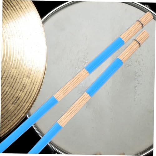 Kisangel 1pair Bundle Wooden Drum Brushes para música Jazz y Folk, palillos profesionales para batería con estuche suave miniatura 7