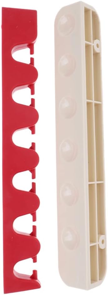 Wall Mounted 6 Card Slot Pool Cue Holder Billiard Plastic Rubber