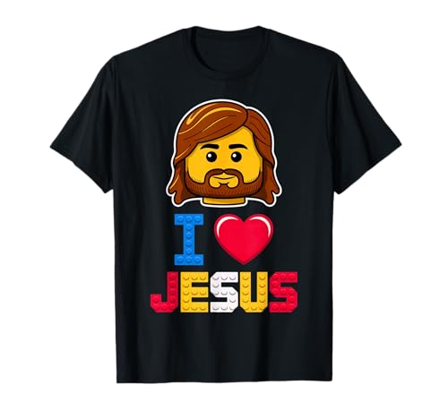 I Love Jesus Master Builder Bloques de ladrillos de construcción Christian Camiseta