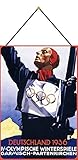  Blechschild 20x30cm gewölbt mit Kordel Winterspiele 1936 Deutschland Garmisch-Partenkirchen Deko Geschenk Schild