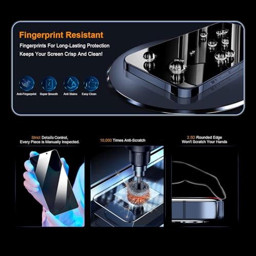 Image of OneFish Screen Protector for Iphone 15 Plus, HD Clarity Film 2Pack | Tempered Glass 9H+ Hardness, with Hassle-Free Installation Frame, Dust-Free Bubble-Free Anti-Fingerprint