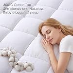EASELAND Double matelass Pad, extra épais de refroidissement oreiller haut de matelas Topper 400TC Top en coton, 8-21"Poche profonde, Respirant et Refroidissant,Machine lavable, Durable Design quilté(39x75 Pouces)