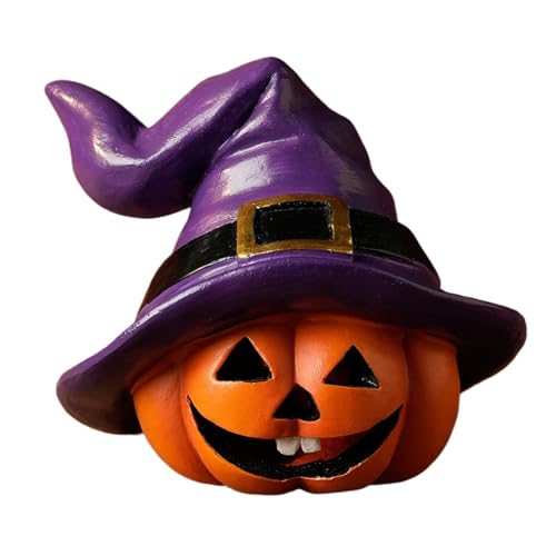Figurines citrouille déco maison et bureau avec chapeau de sorcière