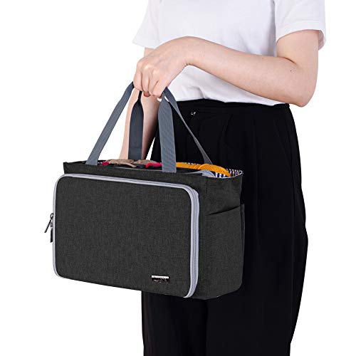 Luxja Crochet Tote Bag, Yarn Storage Bag For Small Unfinished Projects, Crochet Hooks And Other Accessories, Black #TOP7