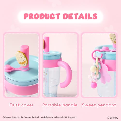 Image of MINISO Disney Winnie The Pooh Water Bottle, 24oz Leakproof Cup with Handle