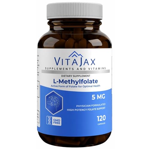 L Methylfolate 5 mg | 120 Caps | Value Pack | Max Potency | Active Folate | Gluten Free | Methyl Folate 5-MTHF | No Filler Doctor Designed and Formulated