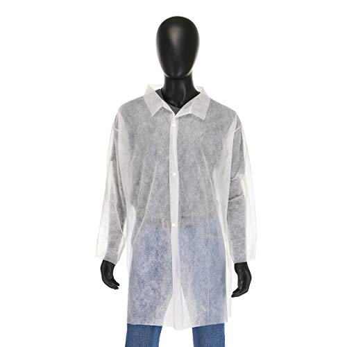 West Chester 3511 Polypropylene Lab Coat- [Pack of 30], Medium, White Protective Clothing, Standard Weight - Thumbnail 2