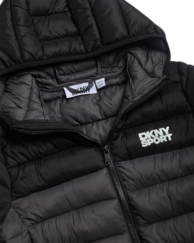 Image of DKNY Boys Puffer Jacket - Midweight Insulated Wind Water Resistant Hooded Puffer Winter Coat - Quilted Winter Jacket for Boys