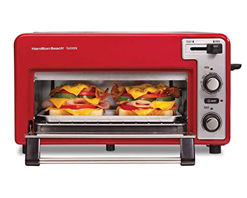 Hamilton Beach 22722 Toastation Toaster Oven w/Wide 2 Slice Toaster Combo, Red - Thumbnail 6