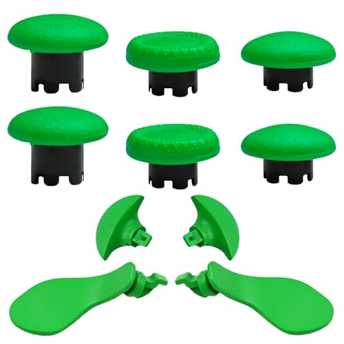 10-in-1 Metal Thumbsticks Replacement for PS5 Dualsense Edge Controller,4 Metallic Back Paddles Triggers Buttons Repair Parts for PS5 Edge Controller with 6 Analog Joysticks(Green) [Video Game]