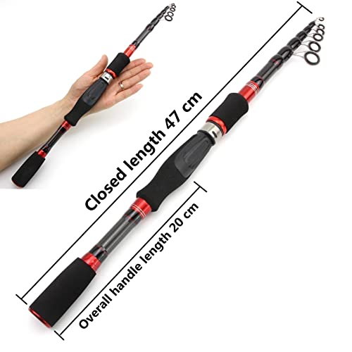 Kit de pêche en carbone léger canne télescopique compacte de précision