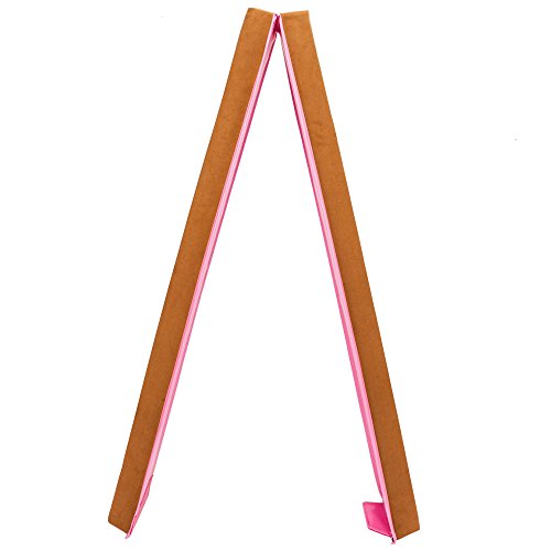 thxbyebye 8 Feet Young Gymnasts Cheerleaders Training Folding Balance Beam Brown Advanced Solid Sample Flannelette & Pink PVC