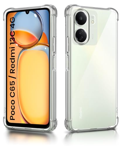 Image of WOW IMAGINE Clear Back Cover Case for Redmi 13C 4G | Poco C65 | Shockproof Soft TPU Case | Cushioned Edges for Ultimate Protection Back Cover Case - Transparent