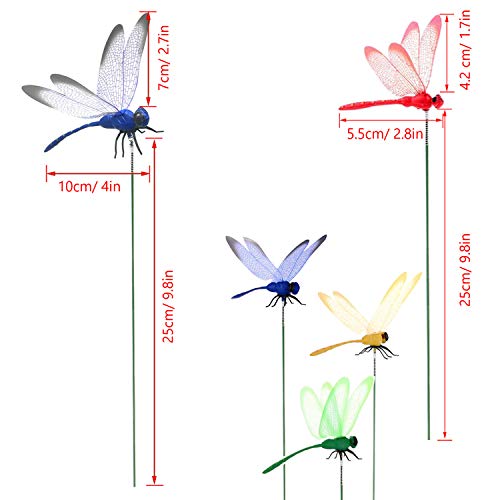 Seasonsky 30 Pcs Dragonfly Garden Stakes, 2 Size Artificial Dragonfly Stakes Indoor Outdoor Yard Garden Flower Pot Decoration, Miniature Fairy Garden Decoration #TOP2