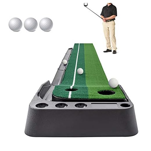 Golf Putting Mat Come with 3 Golf Balls- Portable Mat with Auto Ball Return Function– Mini Golf Practice Training Aid, Game and Gift for Home, Office, Outdoor Use