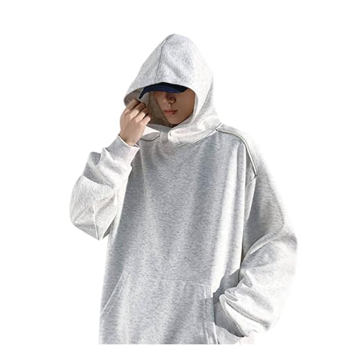 Men Cotton Fleece Hooded Sweatshirt Casual Long Sleeve Hoodies Pullover Fashion Drawstring Hoodie with Kanga Pocket4