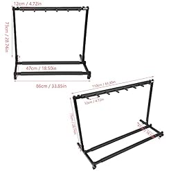 Ejoyous Support de présentoir de Guitare 5 Voies, Support de Sol pour Guitare en Metal Pliable avec Couvercle en Caoutchouc Souple Support de Pied pour 5 Guitares Noir(5) - Les Beatles, Paul McCartney, John Lennon, RIngo Starr, George Harrison Ejoyous Support de présentoir de Guitare 5 Voies, Support de Sol pour Guitare en Metal Pliable avec Couvercle en Caoutchouc Souple Support de Pied pour 5 Guitares Noir(5) – Image 5