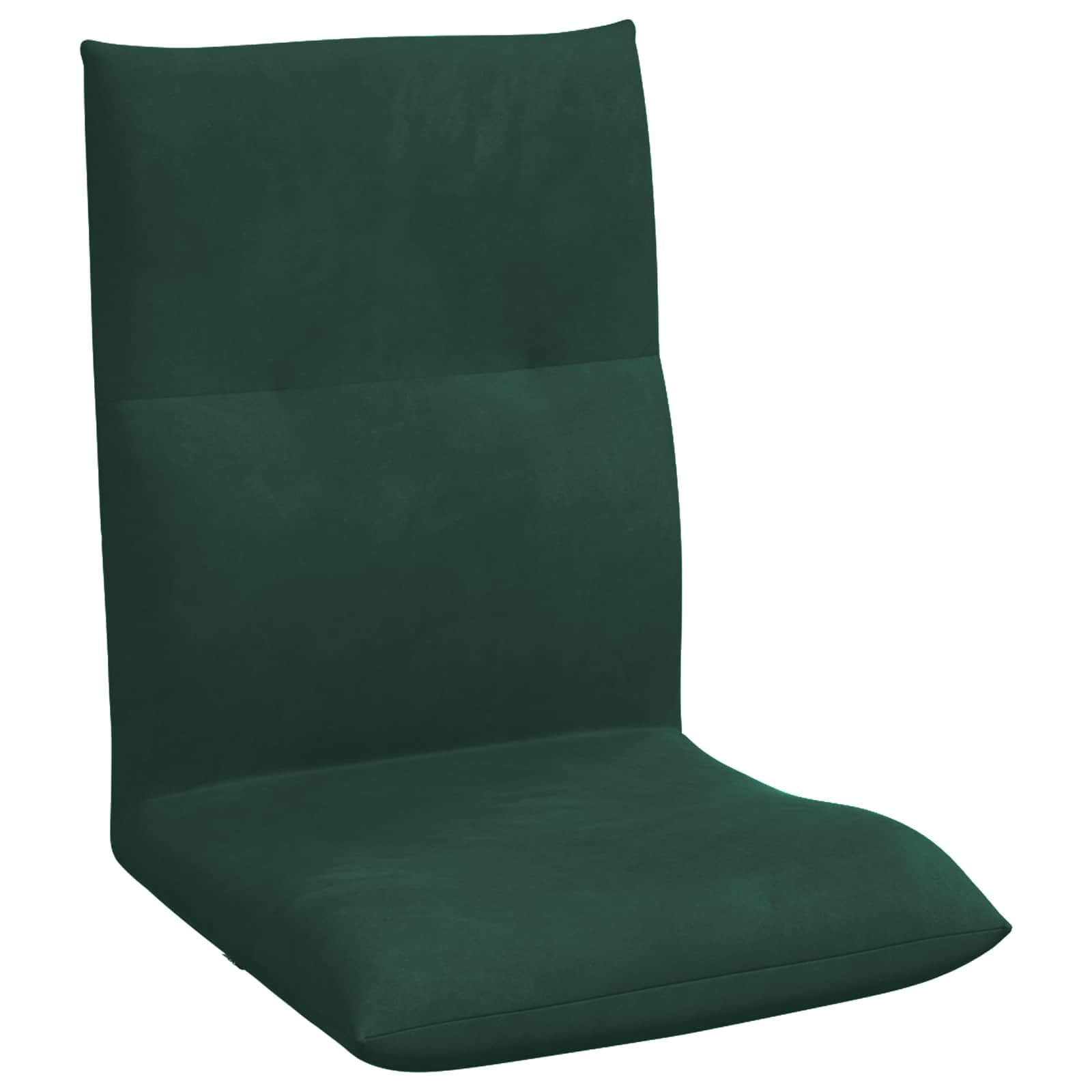 vidaXL Fauteuil de Sol Ajustable Vert foncé Velours, Chaise de Sol réglable, Alternative canapé en Velours, siège Polyvalent, Spot détente Confortable