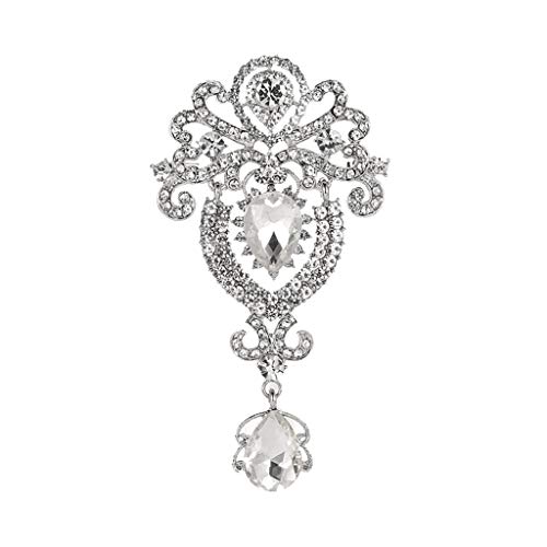 Broche cristal femme cadeau de Noël | Idée bijou couronne et initiale fille