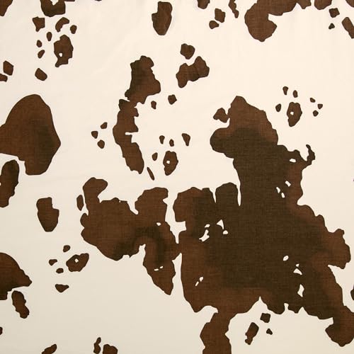 Image of Paseo Road Elsa 4 Piece King Cream Brown Cow Print Cotton Sheet Set