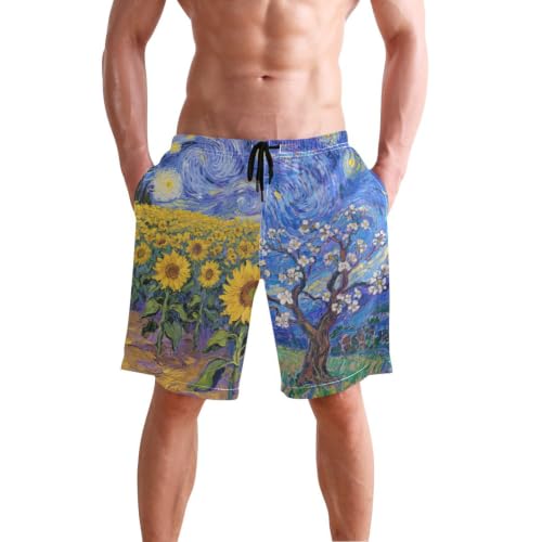 Short de bain ciel étoilé 20,3 cm | Maillot de bain homme pour parc aquatique