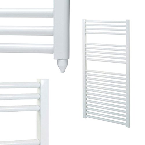 Sol*Aire Heating ProductsStandard Straight 300W Electric Heated Towel Rail - The Bray, White, 1200 x 500