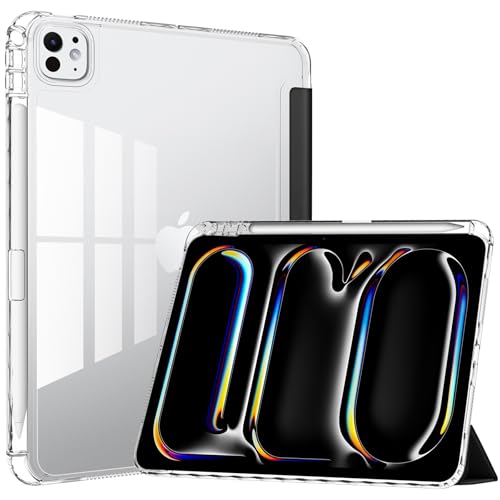 URBBKING TPU Shockproof Frame Cover with Built-in Pencil Holder Support Auto Sleep/Wake for iPad Air 11-Inch M2 (2024) iPad Air 5/4 (2022/2020 5th/4th Generation 10.9-Inch) Black