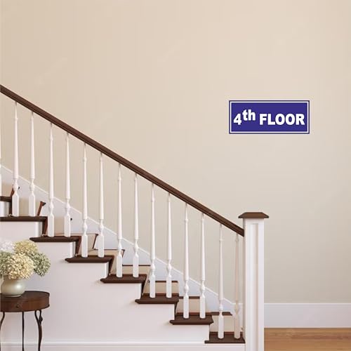Image of ATTRACTSO - 4th Floor Sign Self Adhesive Laminated Sticker for Home, Office, Shop, Hospital, Hotel, Theatre, Restaurant - 12 inchx5 inch inch (Blue)