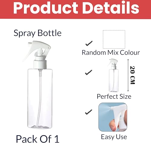Image of Temperia Empty Water Spray Bottle - Salon Hair Water Sprayer Bottle for Mist - 1pcs (Random Colours)