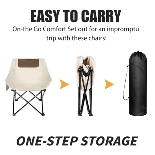 Silla Plegable para Camping Ultraligera Herb Life, Capacidad 450 Libras, Color Off-white, Marco de Acero Inoxidable, Ideal para Adultos al Aire Libre miniatura 4