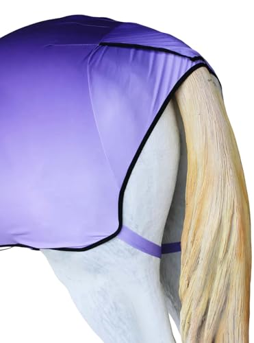 Image of Medium Challenger Horse Comfort Stretch Sleazy Full Body Sheet with Neck - 4-Way Stretch Spandex Hood, Seamless Face Design - Purple Ombre 521MW15