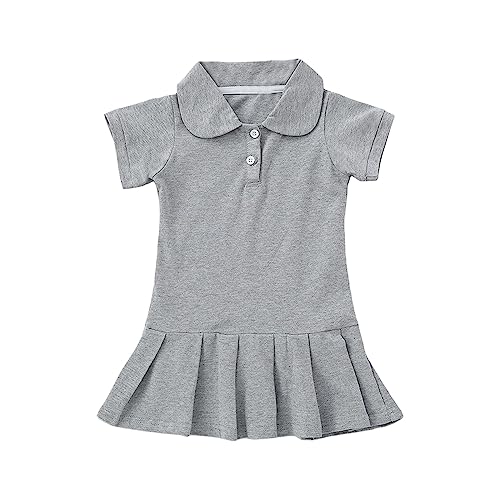 Girls' Short Sleeve Pol𝐨 Dress Toddler Pleated Pol𝐨 Dress Girls and Toddler Short Sleeve Knit Pol𝐨
