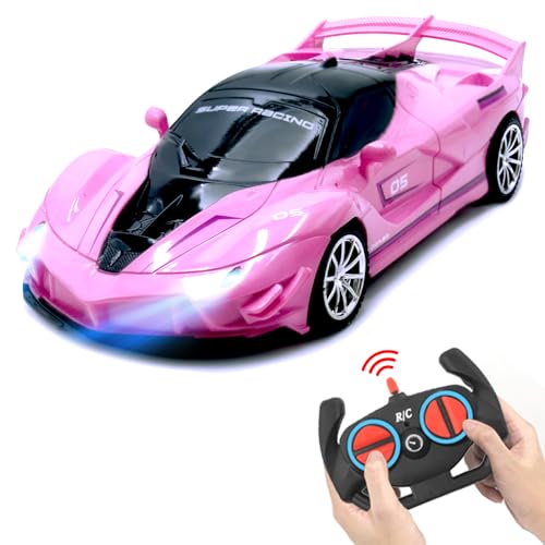 Remote Control Car, Pink RC Cars for Girls, Rechargeable RC Racin...
