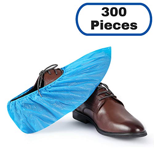 MIFFLIN Disposable CPE Shoe Covers (300 Pieces) Waterproof Durable Boot Covers Shoe Protector Booties One Size Fits Most