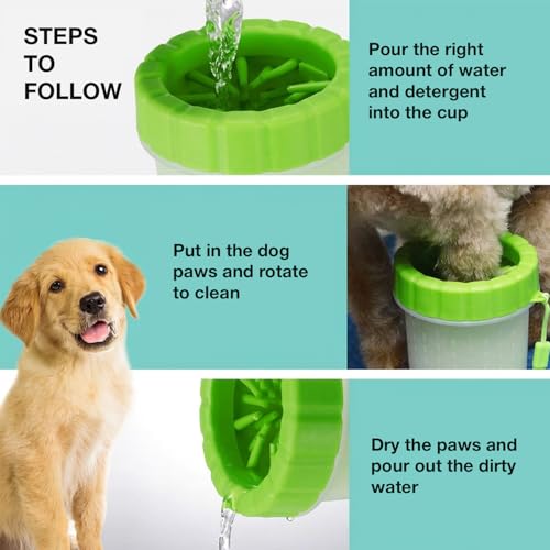 Image of 2-in-1 Paw Cleaning & Grooming Set | Portable Paw Cleaner Cup with Soft Silicone Bristles + Silicone Glove Brush | Easy Mud Removal, Bathing & Daily Care for Dogs & Cats | Safe & Gentle Tools