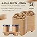 4 Cup Holders Drink Carrier 8-32 oz | 25 Cup Holder Tray Drink Carrier for Delivery Drinks Hot and Cold Beverages – To Go Disposable Compostable Pulp Fiber Restaurant Supplies, Coffee Shops, Uber Eats