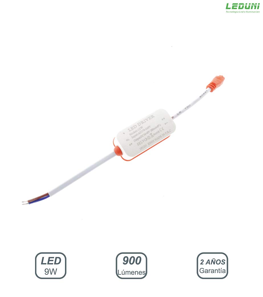LEDUNI ® Foco empotrable led techo, 9W equivalente 100W, Downlight Led Techo Circular 900LM Color Blanco Neutro 4000K Angulo 120 IP20 Aluminio 145X20H mm Dimension de corte 135mm Pack de 10 Unidades