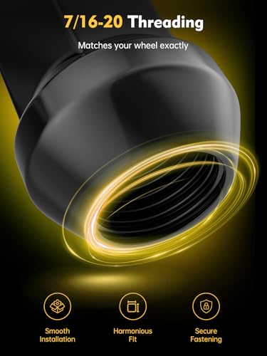 Image of MIKKUPPA 7 /16-20 Wheel Lug Nuts, Black 20PCS Closed End Lug Nut | Replacement for 1953-1983 Chevy Corvette, 1967-1982 Chevy Camaro, 1964-1983 Chevy Malibu Aftermarket Wheel